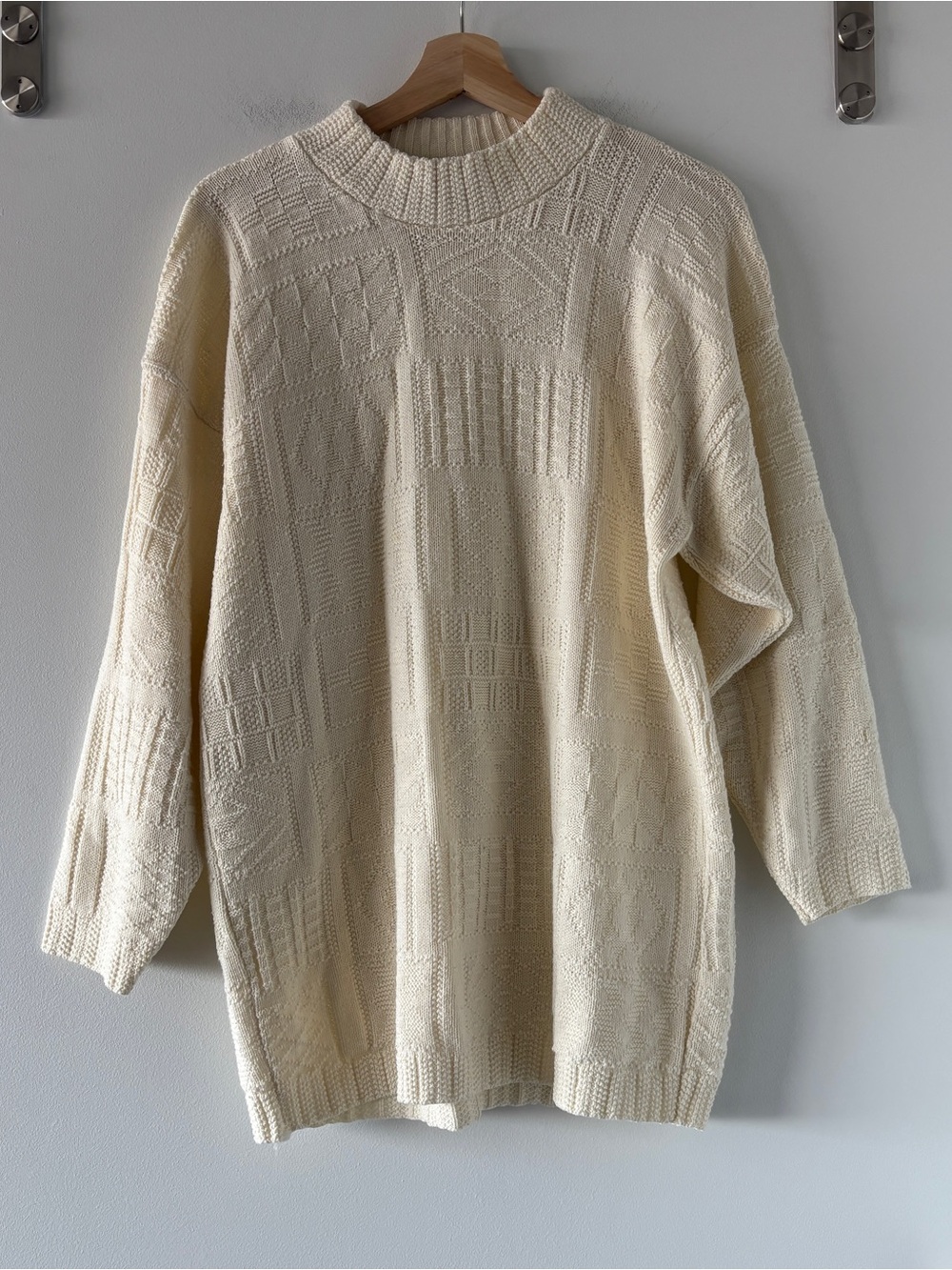 Vintage 90s Dana Scott Textured Knit Mock Neck Sweater